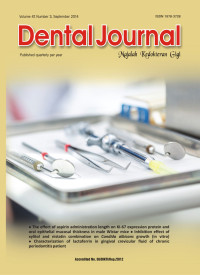 Dental Journal Majalah Kedokteran Gigi Volume 47 No.3 2014