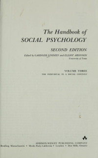 The handbook of social psychology