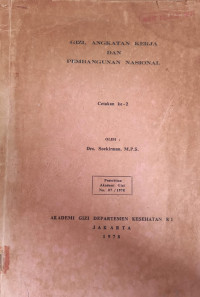 Gizi, Angkatan Kerja dan Pembangunan Nasional