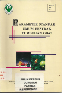 Parameter Standar Umum Ekstrak Tumbuhan Obat